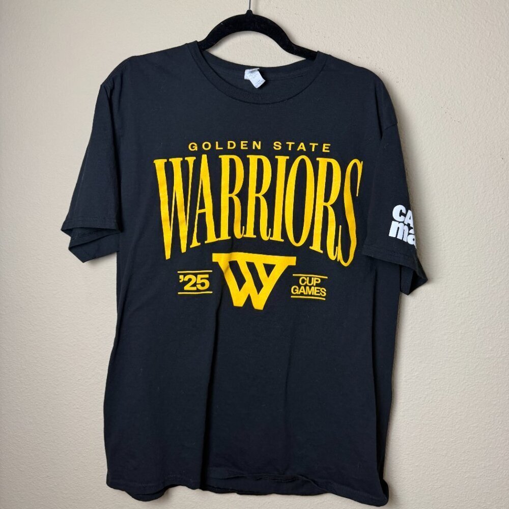 NBA Golden State Warriors Black 2025 Cup Games T Shirt Size XL New Logo - Picture 2 of 6